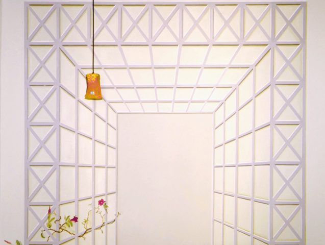 Parete decorata con griglia -