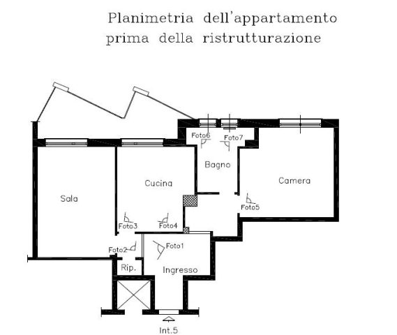 Planimetria stato attuale - Punti di vista fotografici